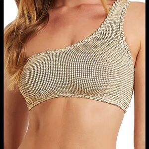 BOUND BY BOND-EYE
The Samira One-shoulder Convertible Bikini Top In White gold
